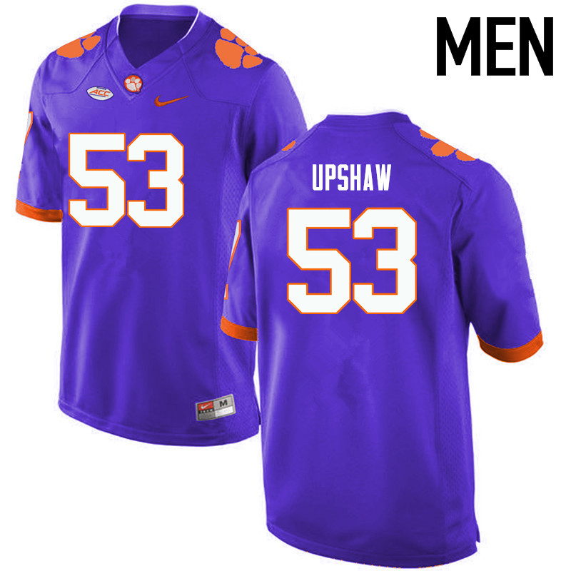 Men Clemson Tigers #53 Regan Upshaw College Football Jerseys-Purple
